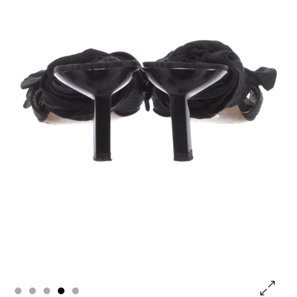 NIB Ganni Black Soft Bow Bow-Tie Heel Sandals - Picture 13 of 16